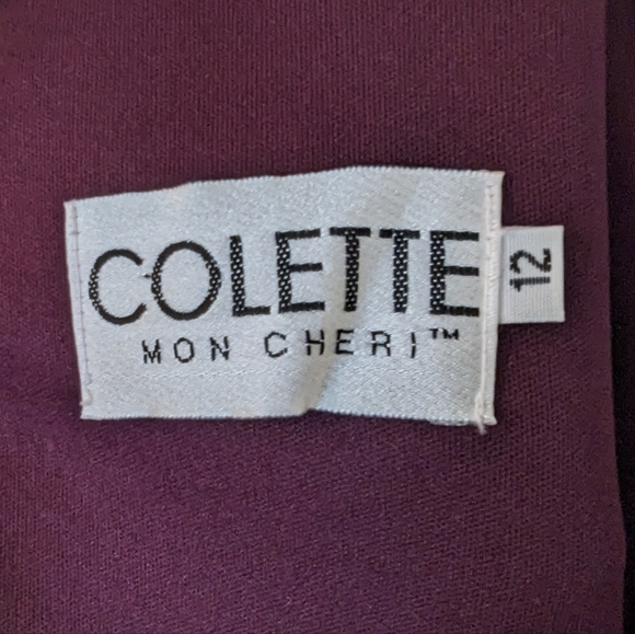 Colette Mon Cheri Burgundy Formal Tulle Velvet Dress 12 - Picture 5 of 7